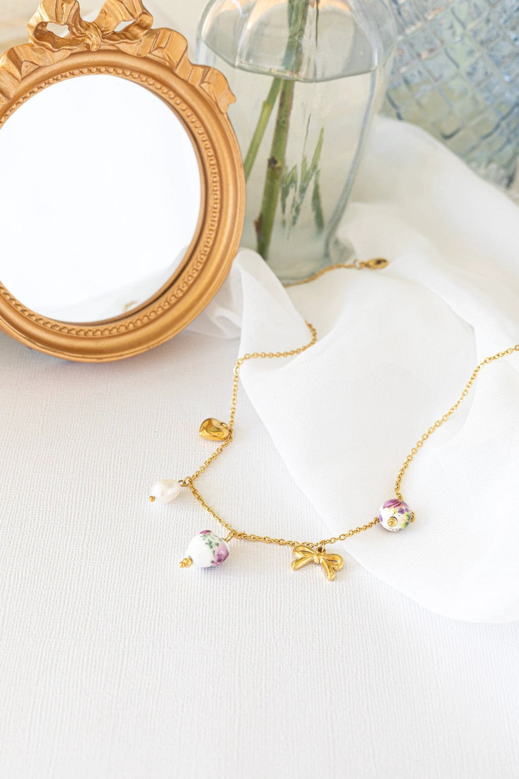 Bella Charm Necklace in Rose by Rose & Clay