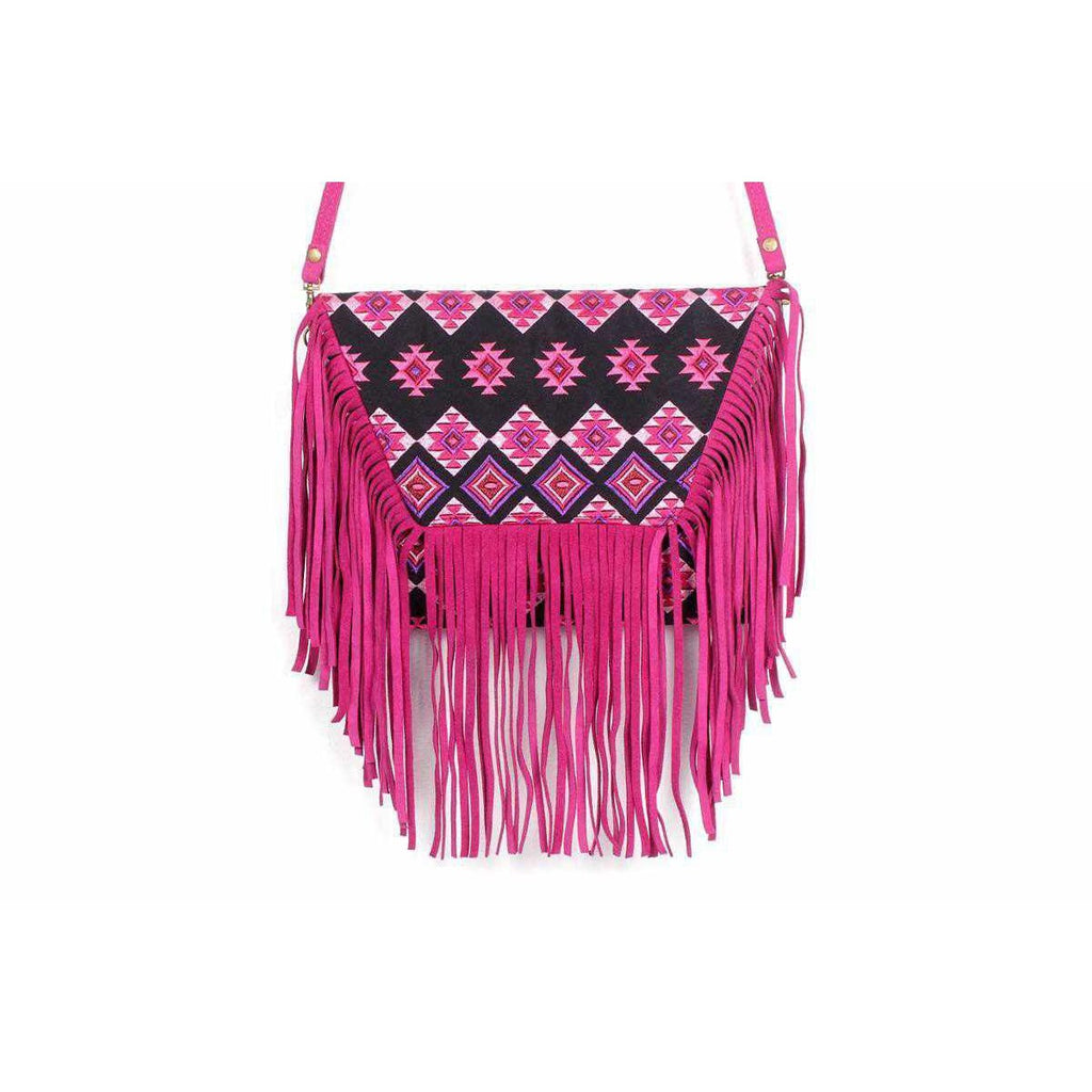 Bella Crossbody Embroidered Fringe Envelope Bag - Thailand Bags La Vie Bien Bella Crossbody Embroidered Fringe Envelope Bag - Thailand