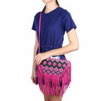 Bella Crossbody Embroidered Fringe Envelope Bag - Thailand Bags La Vie Bien Bella Crossbody Embroidered Fringe Envelope Bag - Thailand