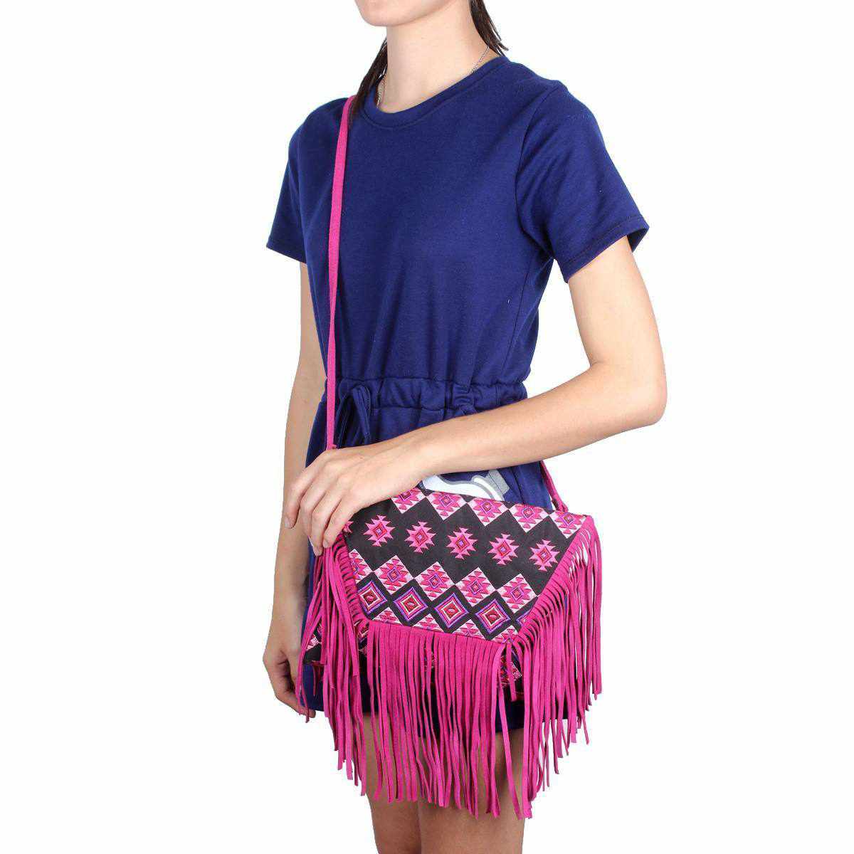 Bella Crossbody Embroidered Fringe Envelope Bag - Thailand Bags La Vie Bien Bella Crossbody Embroidered Fringe Envelope Bag - Thailand