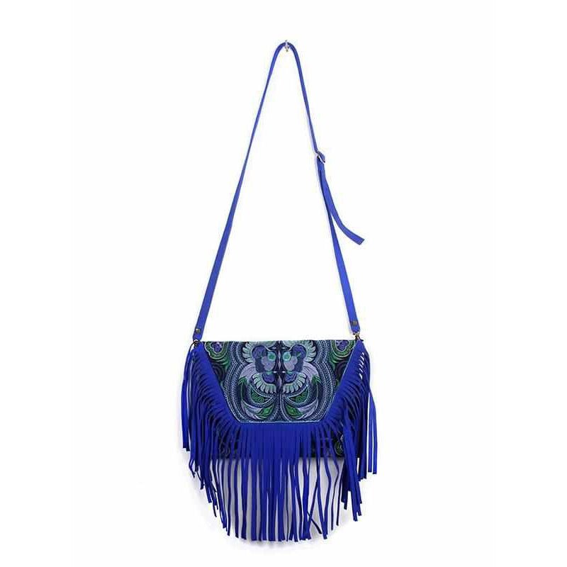 Bella Crossbody Embroidered Fringe Envelope Bag - Thailand Bags La Vie Bien Bella Crossbody Embroidered Fringe Envelope Bag - Thailand