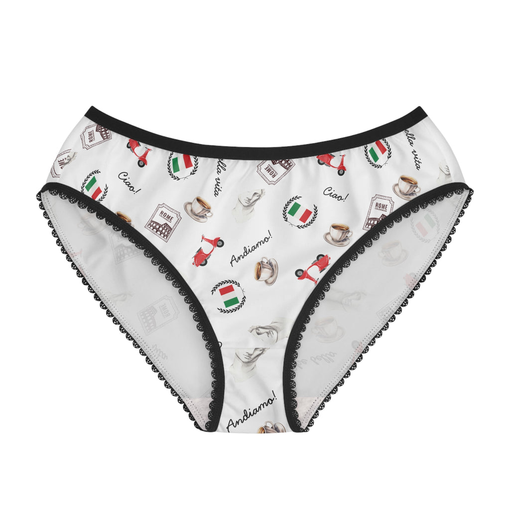 Bella Italiana women's underwear briefs, Italian themed espresso, scooter, flag pattern All Over Prints La Vie Bien Bella Italiana women's underwear briefs, Italian themed espresso, scooter, flag pattern