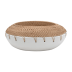 Benton Terracotta Planter with Hand-Woven Rattan Stitching by White Cliff Studio