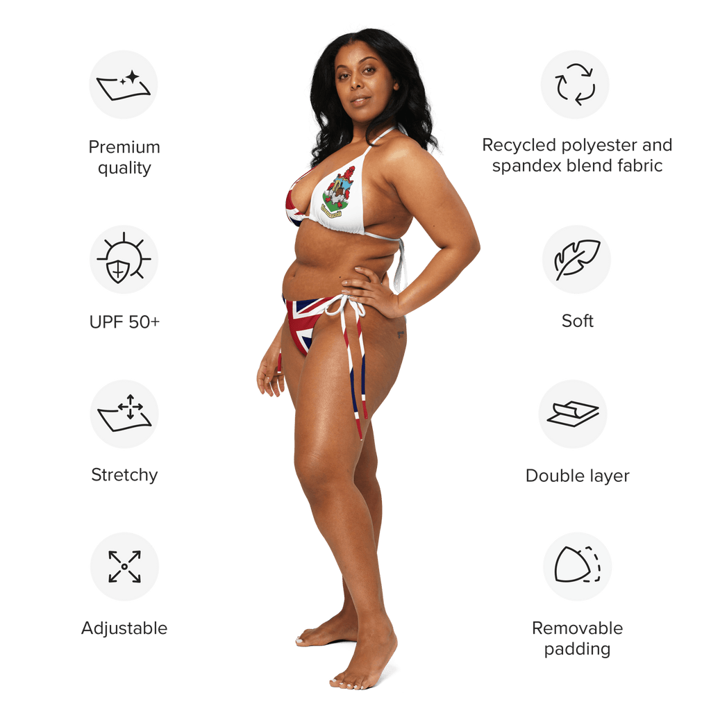 Bermuda Flag All Over Print Recycled String Bikini All - Over Print Recycled String Bikini La Vie Bien Bermuda Flag All Over Print Recycled String Bikini