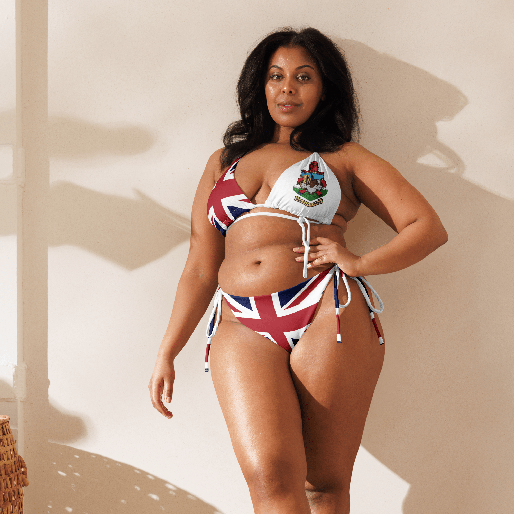 Bermuda Flag All Over Print Recycled String Bikini All - Over Print Recycled String Bikini La Vie Bien Bermuda Flag All Over Print Recycled String Bikini