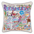 Bermuda Hand - Embroidered Pillow Pillows La Vie Bien Bermuda Hand - Embroidered Pillow