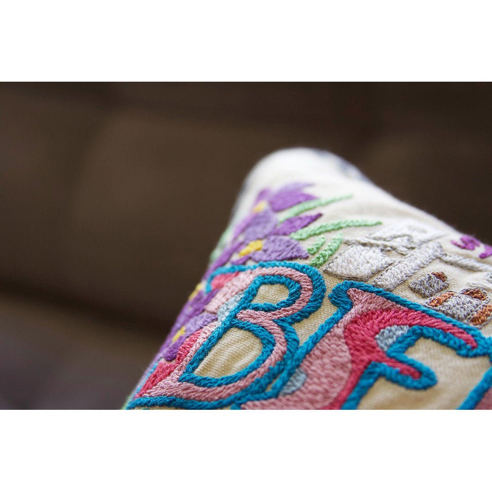 Bermuda Hand - Embroidered Pillow Pillows La Vie Bien Bermuda Hand - Embroidered Pillow