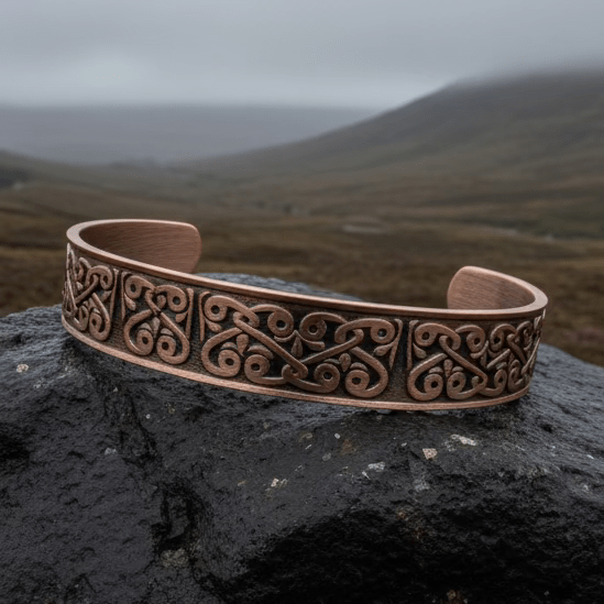 Bernicia Celtic Copper Cuff Bracelet Bracelet La Vie Bien Bernicia Celtic Copper Cuff Bracelet