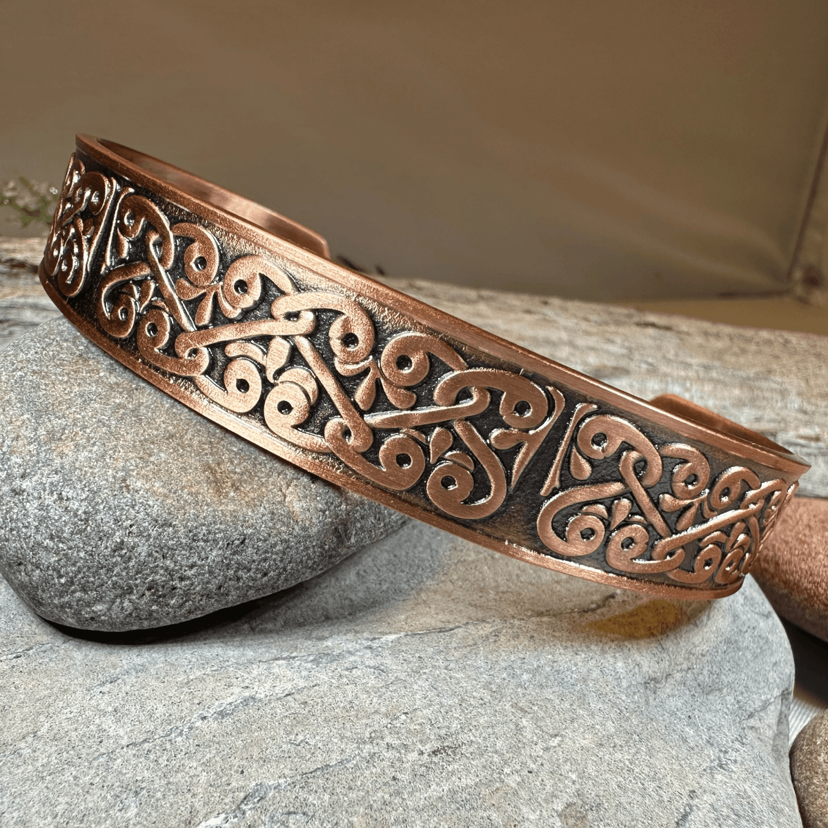 Bernicia Celtic Copper Cuff Bracelet Bracelet La Vie Bien Bernicia Celtic Copper Cuff Bracelet