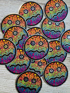 Bespattered Facade Anxiety Face Holographic Glitter Sticker by Bespattered Facade