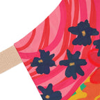 Bespattered Facade Bold Florals Tie-Back Canvas Apron by Bespattered Facade