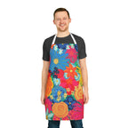 Bespattered Facade Bold Florals Tie-Back Canvas Apron by Bespattered Facade