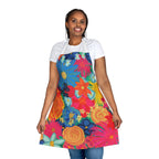 Bespattered Facade Bold Florals Tie-Back Canvas Apron by Bespattered Facade