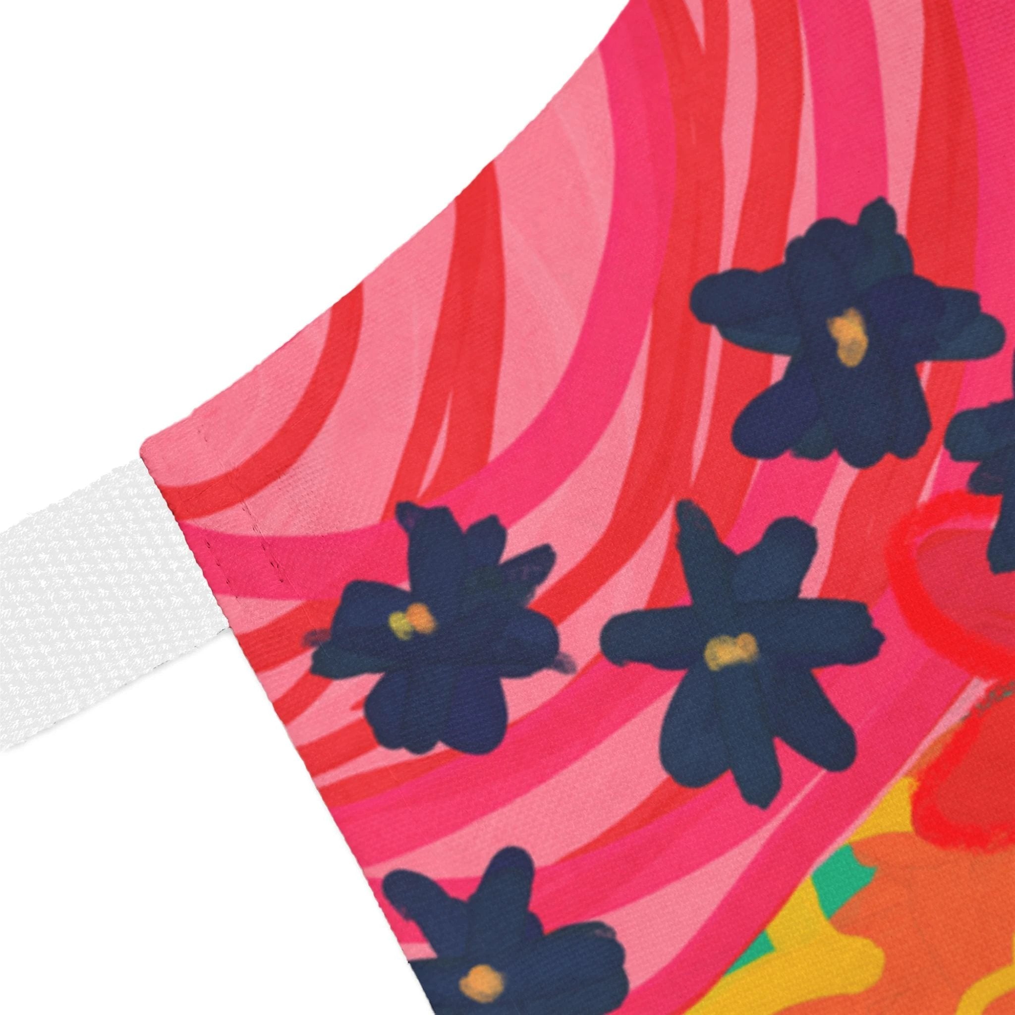 Bespattered Facade Bold Florals Tie-Back Canvas Apron by Bespattered Facade