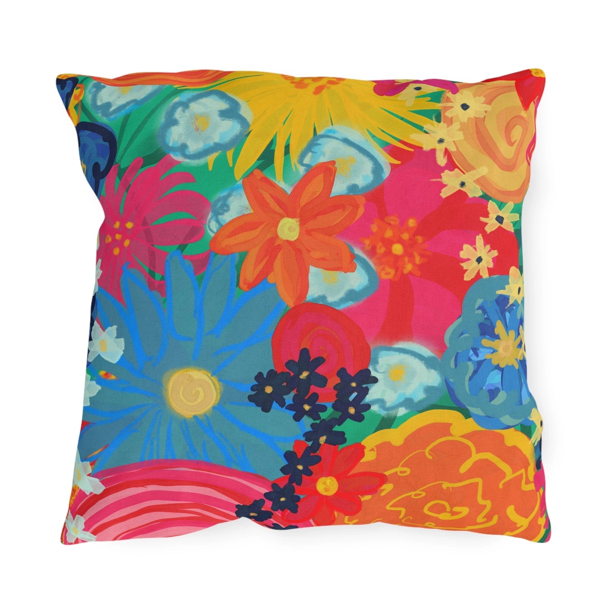 Bespattered Facade Bold Florals UV-Resistant Outdoor Pillows | 4 Sizes by Bespattered Facade
