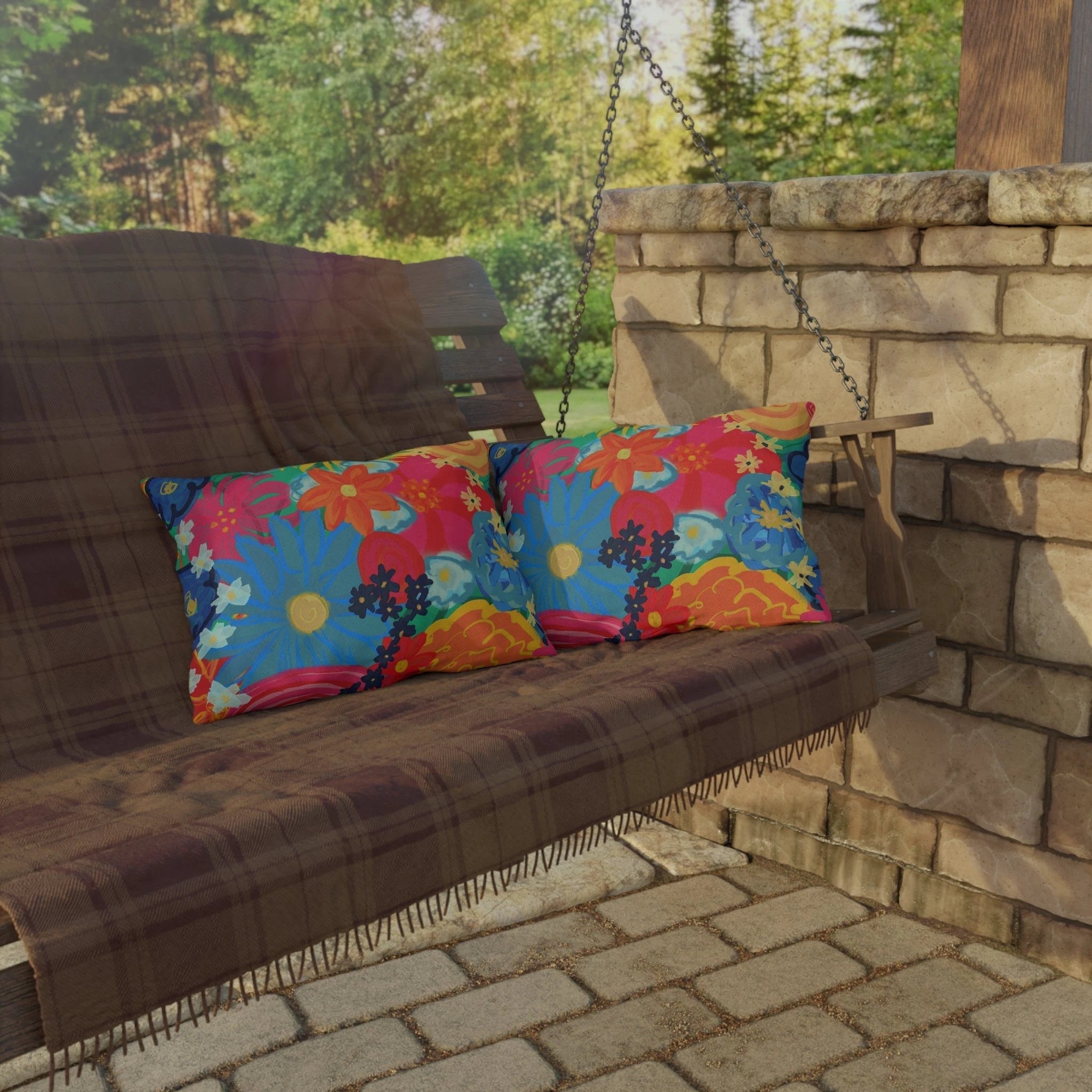 Bespattered Facade Bold Florals UV-Resistant Outdoor Pillows | 4 Sizes by Bespattered Facade