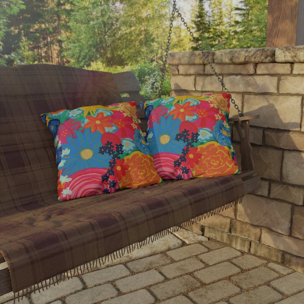 Bespattered Facade Bold Florals UV-Resistant Outdoor Pillows | 4 Sizes by Bespattered Facade