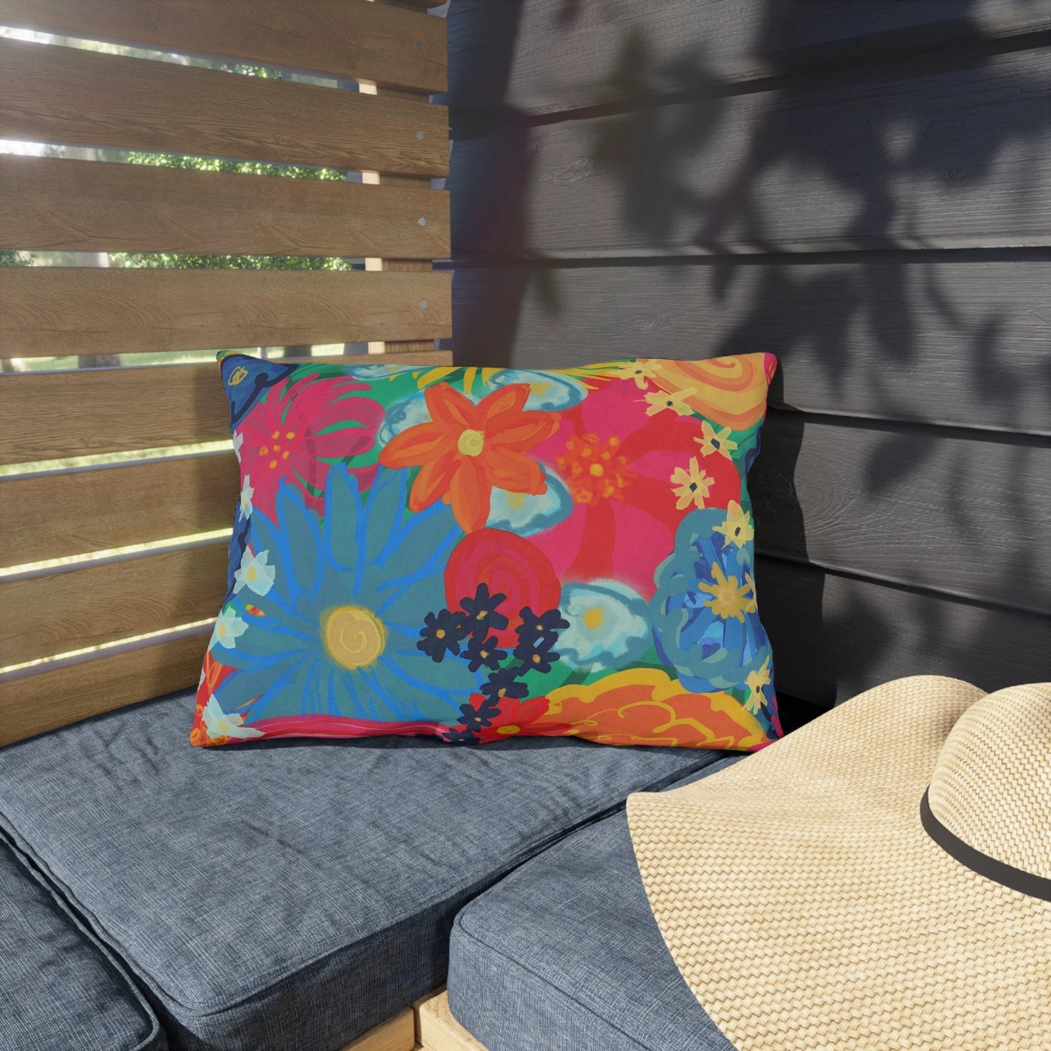 Bespattered Facade Bold Florals UV-Resistant Outdoor Pillows | 4 Sizes by Bespattered Facade