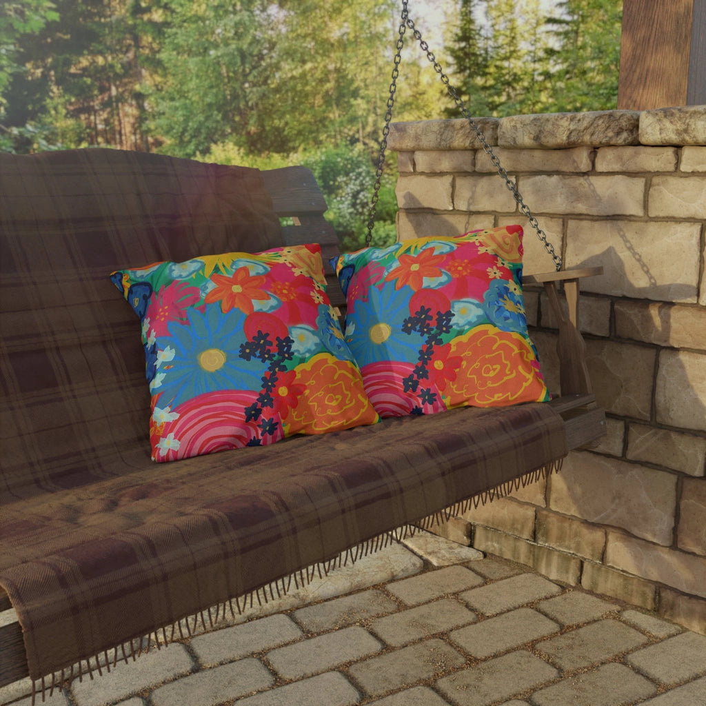 Bespattered Facade Bold Florals UV-Resistant Outdoor Pillows | 4 Sizes by Bespattered Facade