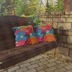 Bespattered Facade Bold Florals UV-Resistant Outdoor Pillows | 4 Sizes by Bespattered Facade