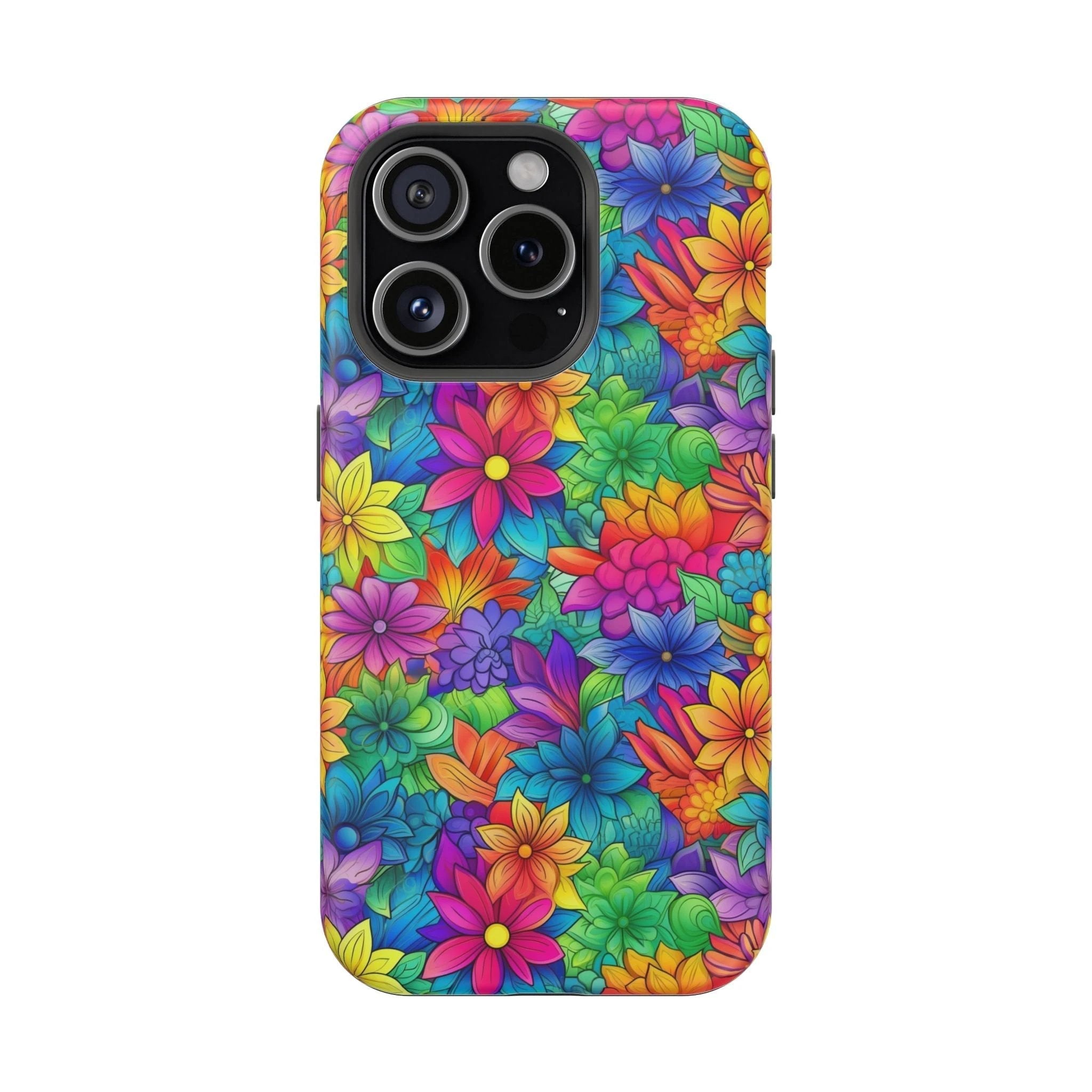 Bespattered Facade Bright Rainbow Flowers Impact-Resistant Case by Bespattered Facade