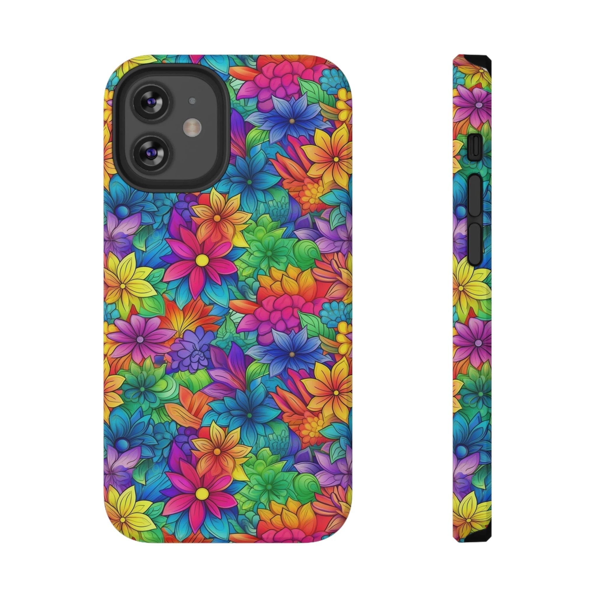 Bespattered Facade Bright Rainbow Flowers Impact-Resistant Case by Bespattered Facade