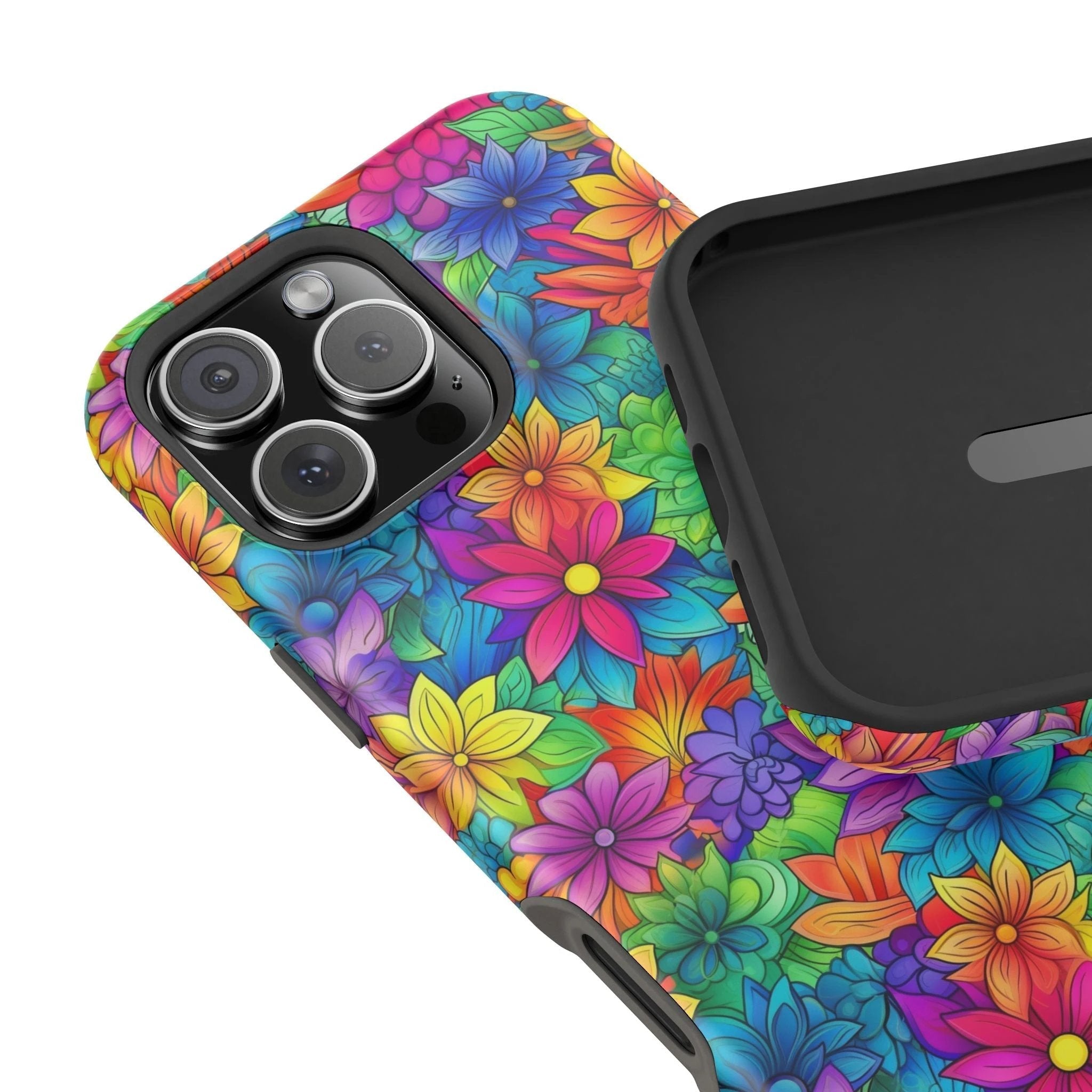 Bespattered Facade Bright Rainbow Flowers Impact-Resistant Case by Bespattered Facade