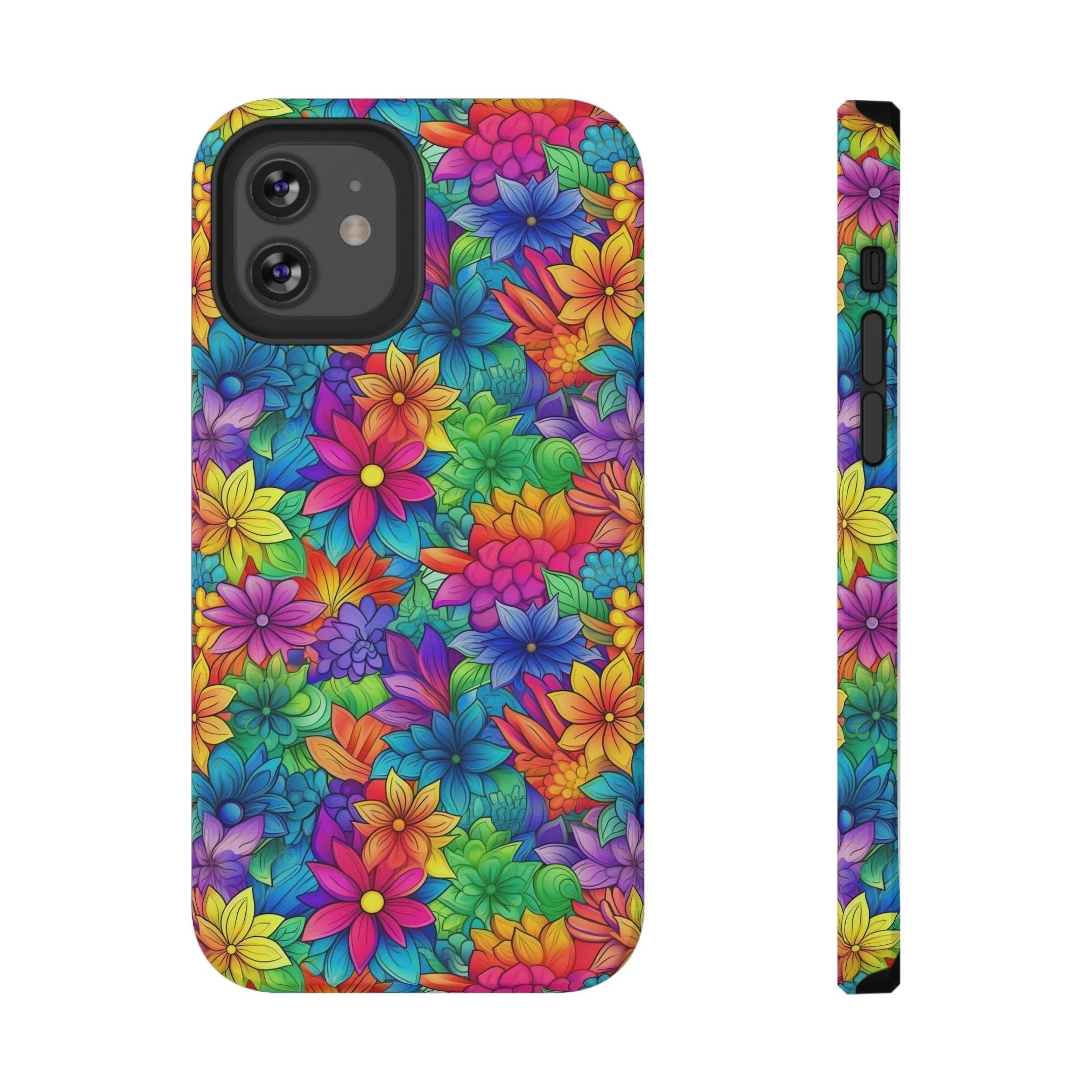 Bespattered Facade Bright Rainbow Flowers Impact-Resistant Case by Bespattered Facade