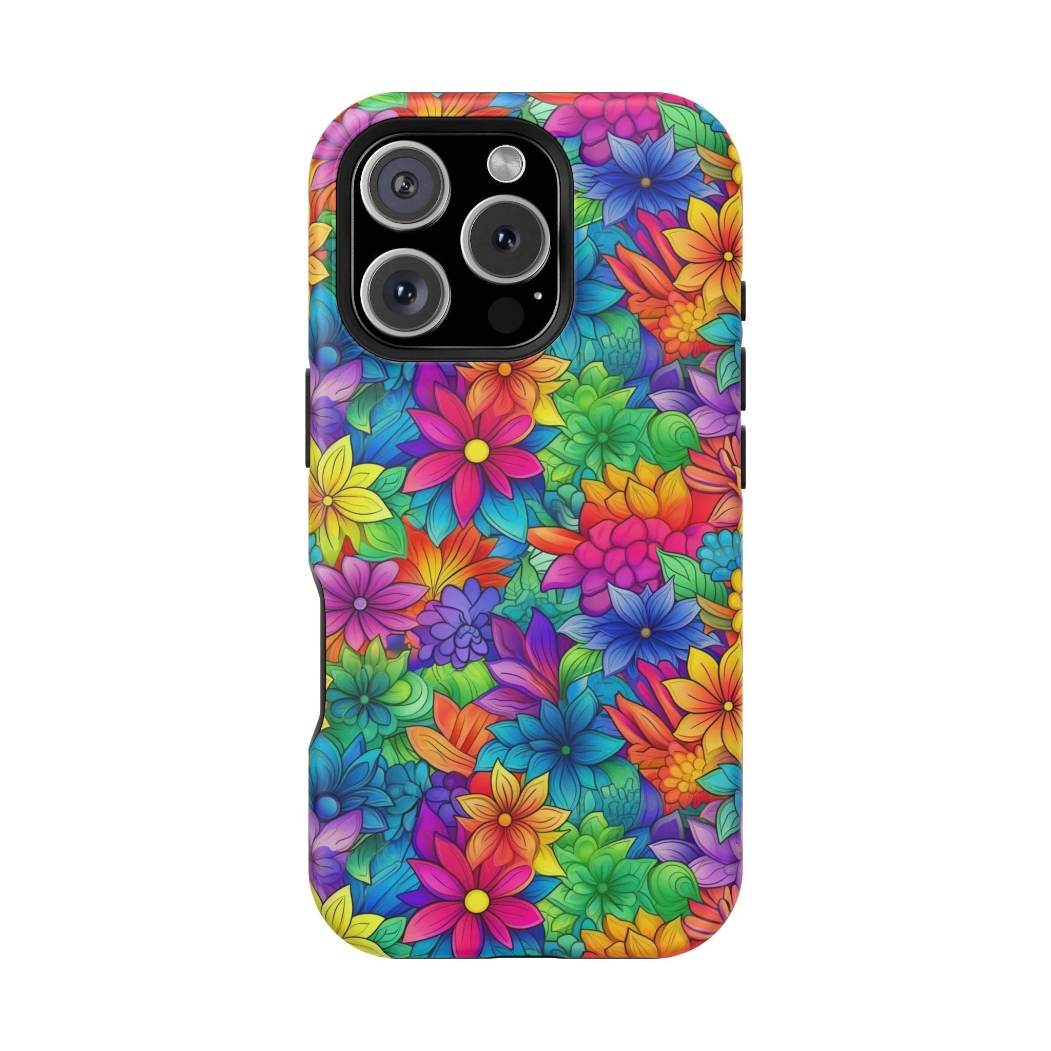 Bespattered Facade Bright Rainbow Flowers Impact-Resistant Case by Bespattered Facade