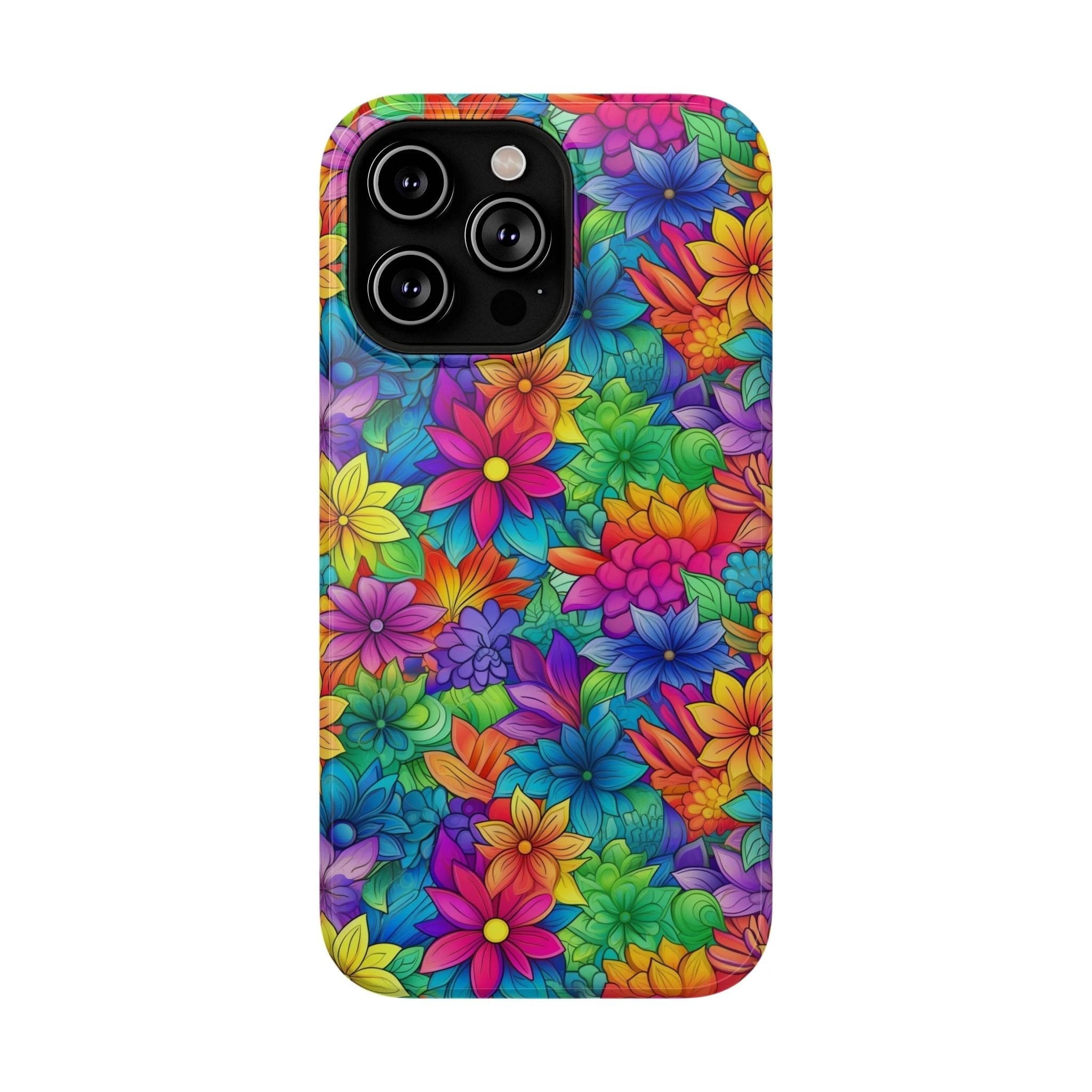 Bespattered Facade Bright Rainbow Flowers Impact-Resistant Case by Bespattered Facade