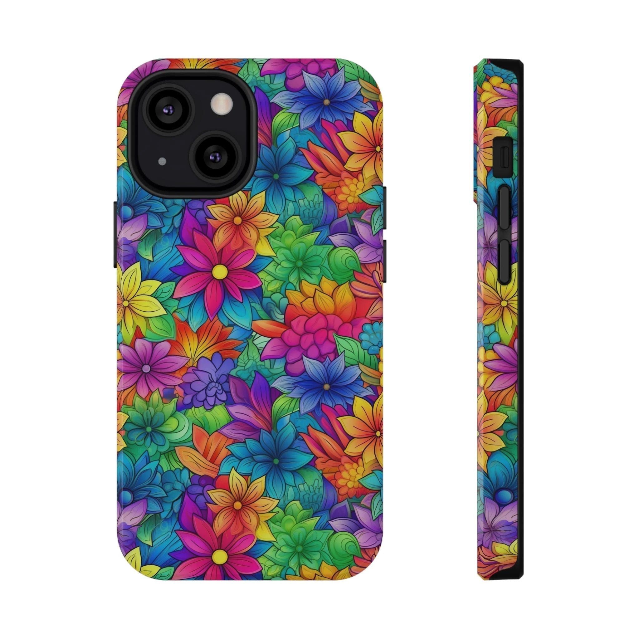 Bespattered Facade Bright Rainbow Flowers Impact-Resistant Case by Bespattered Facade
