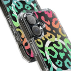 Bespattered Facade Bright Rainbow Leopard MagSafe Clear Impact Case by Bespattered Facade