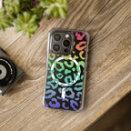 Bespattered Facade Bright Rainbow Leopard MagSafe Clear Impact Case by Bespattered Facade