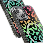 Bespattered Facade Bright Rainbow Leopard MagSafe Clear Impact Case by Bespattered Facade