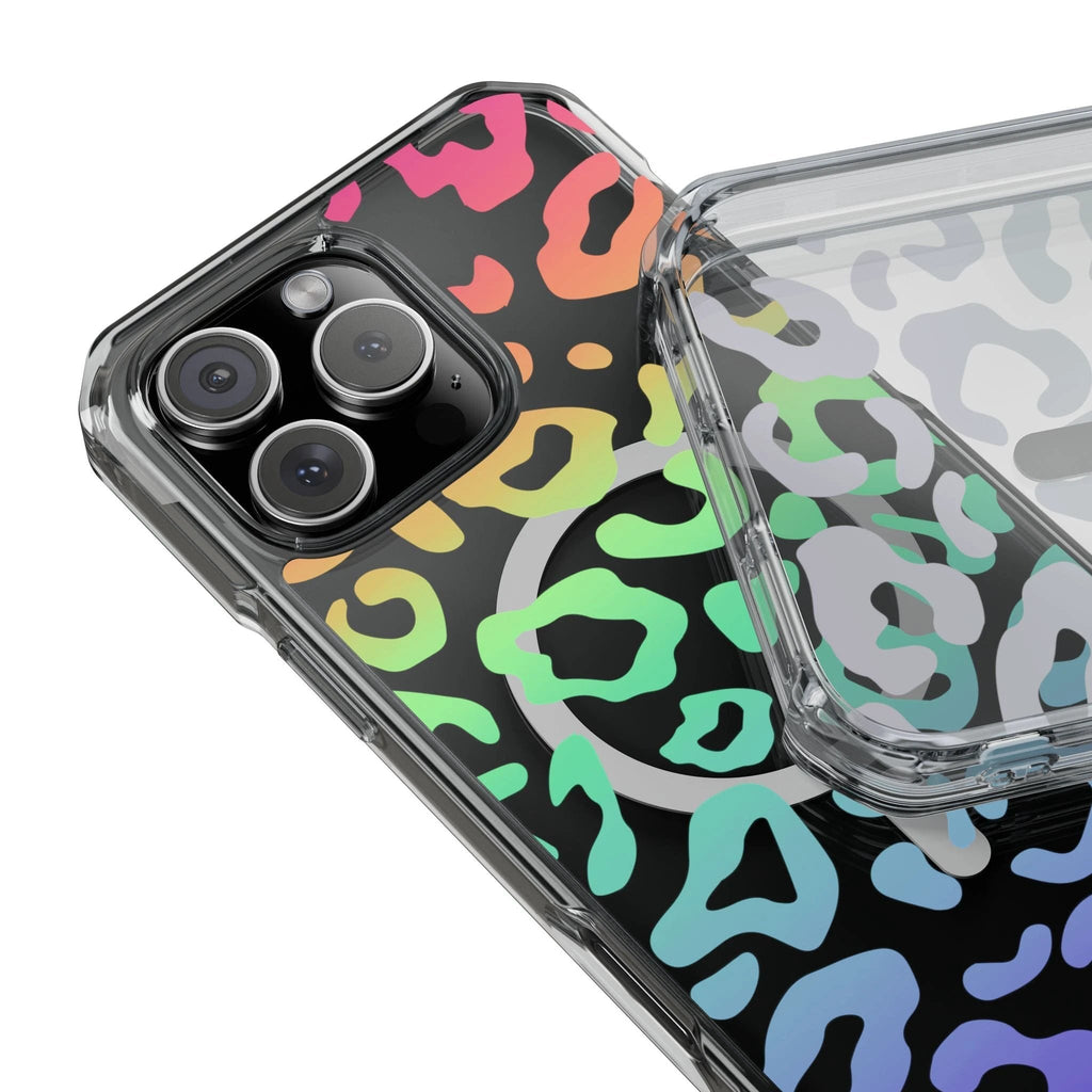 Bespattered Facade Bright Rainbow Leopard MagSafe Clear Impact Case by Bespattered Facade
