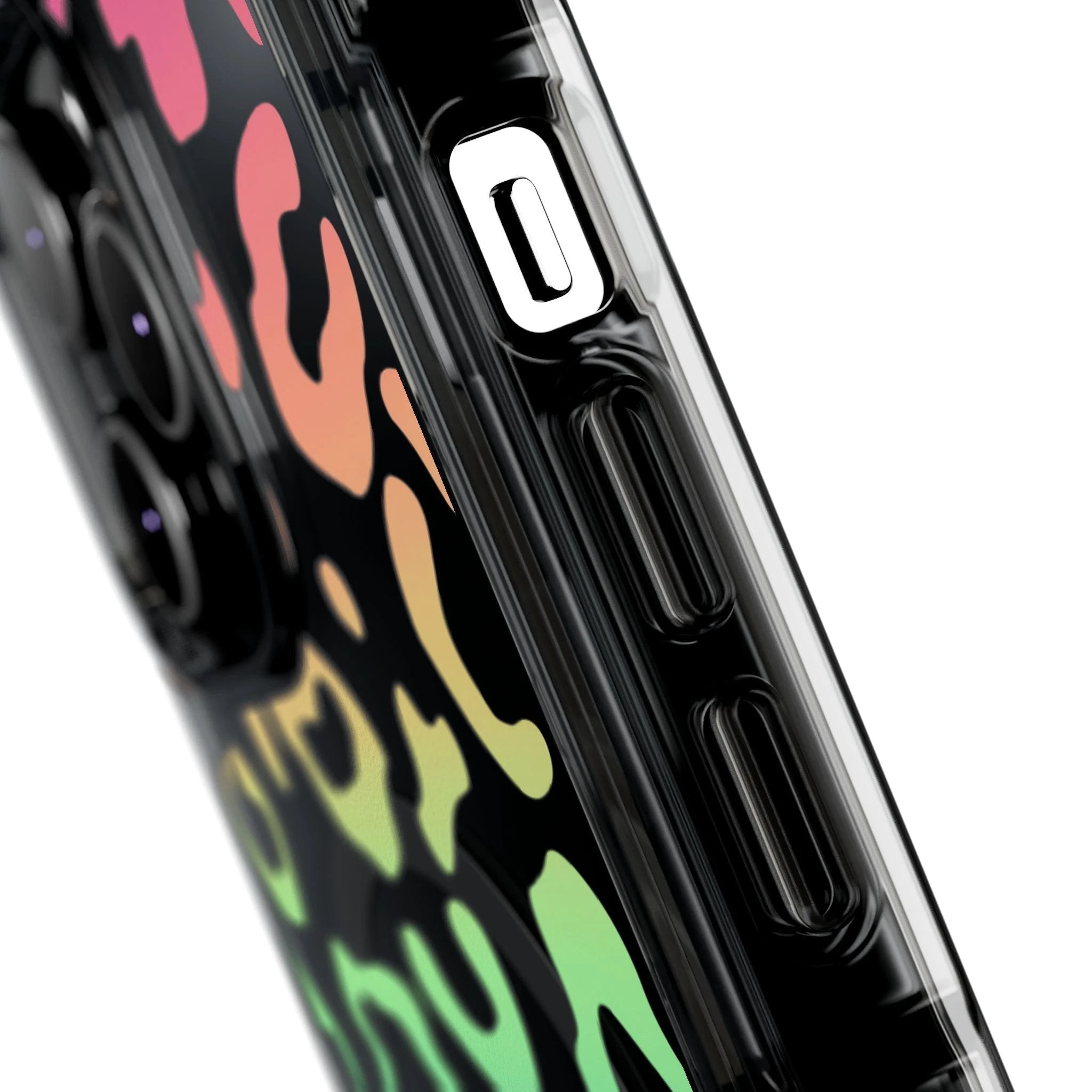 Bespattered Facade Bright Rainbow Leopard MagSafe Clear Impact Case by Bespattered Facade
