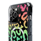Bespattered Facade Bright Rainbow Leopard MagSafe Clear Impact Case by Bespattered Facade