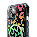 Bespattered Facade Bright Rainbow Leopard MagSafe Clear Impact Case by Bespattered Facade