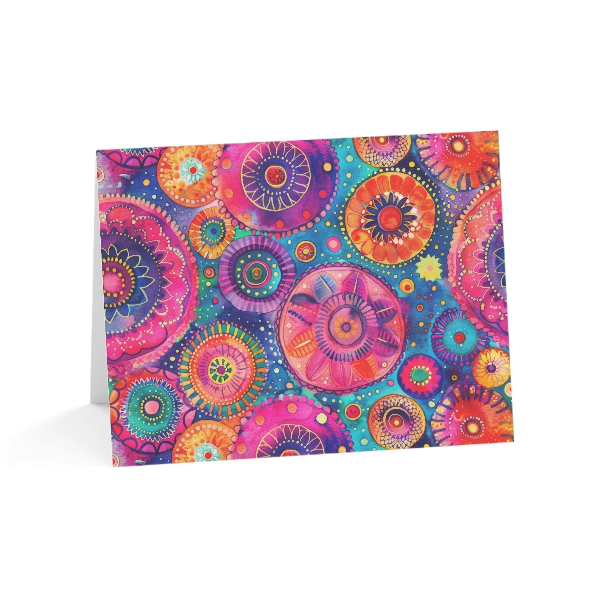Bespattered Facade Colorful Circles Greeting Cards | Sets of 1, 10, 30, or 50 by Bespattered Facade