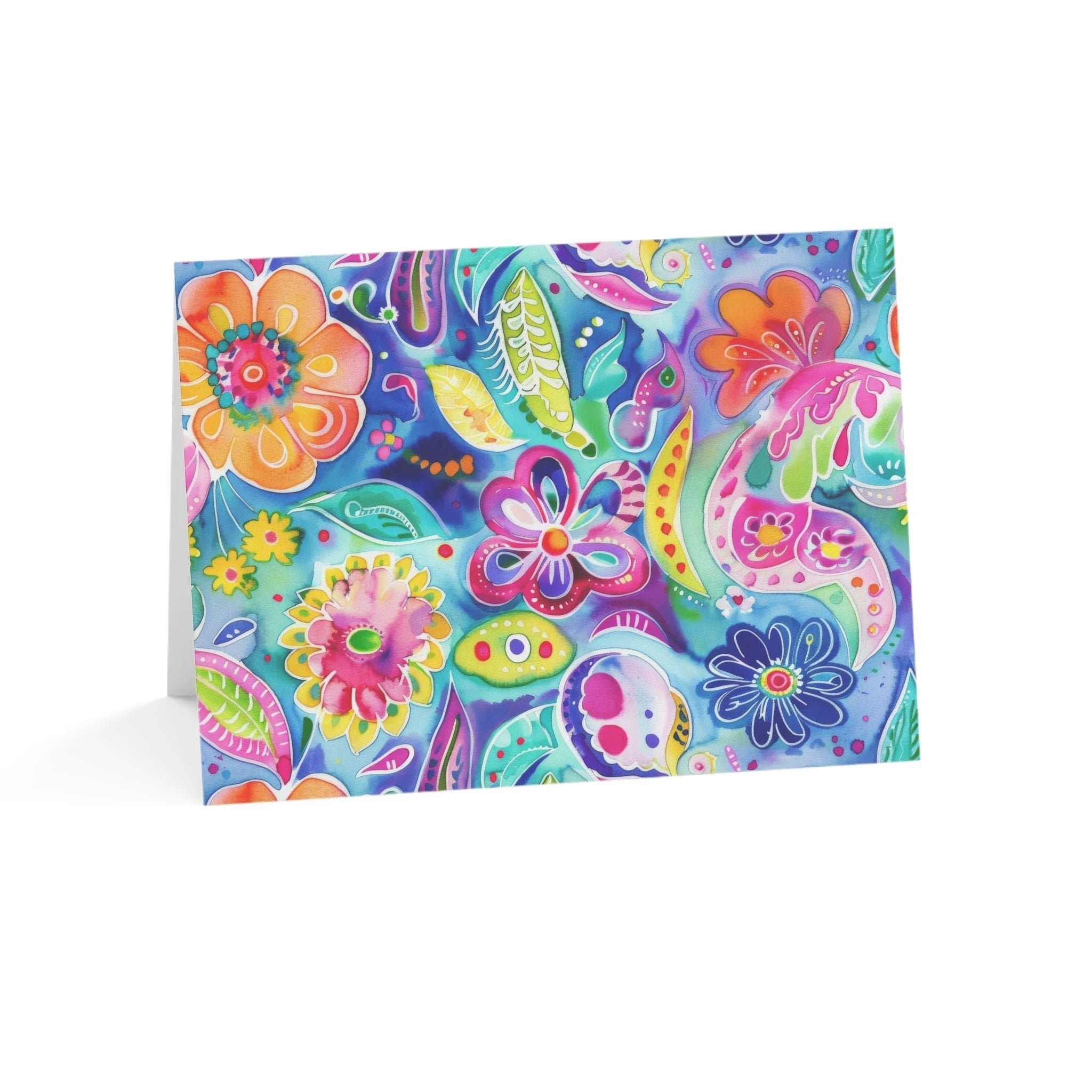 Bespattered Facade Colorful Flowers Greeting Cards | Sets of 1, 10, 30, or 50 by Bespattered Facade