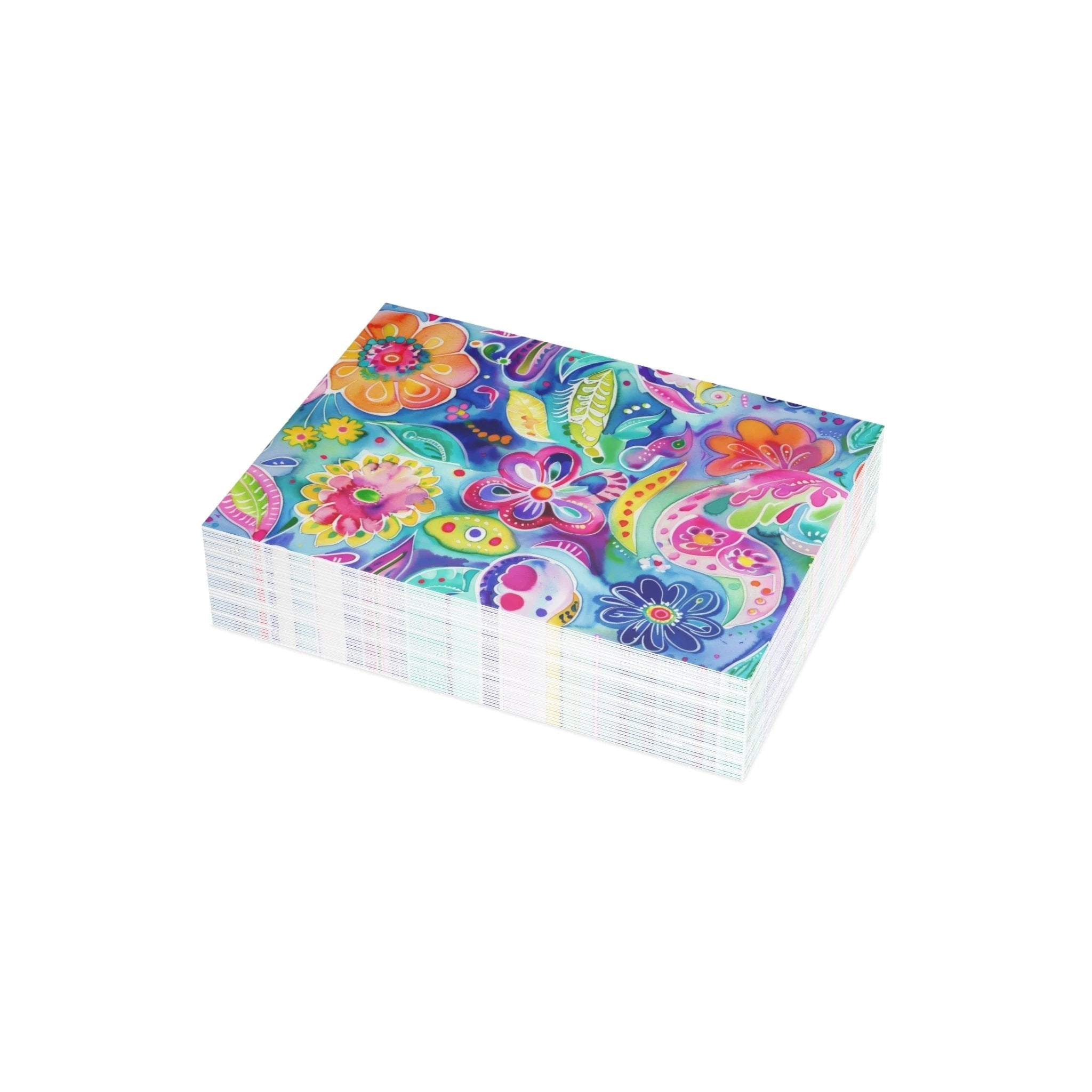 Bespattered Facade Colorful Flowers Greeting Cards | Sets of 1, 10, 30, or 50 by Bespattered Facade