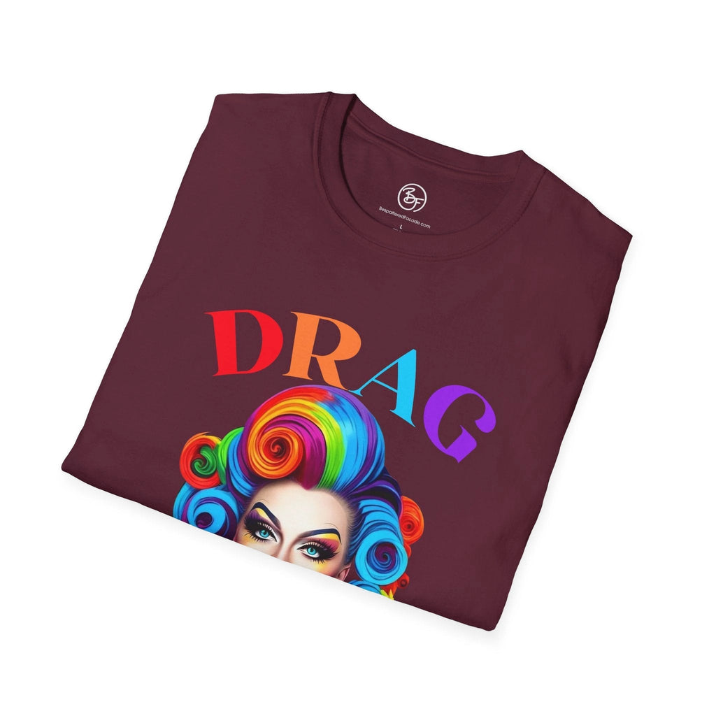 Bespattered Facade Drag: Not a Crime Unisex Softstyle T-Shirt by Bespattered Facade