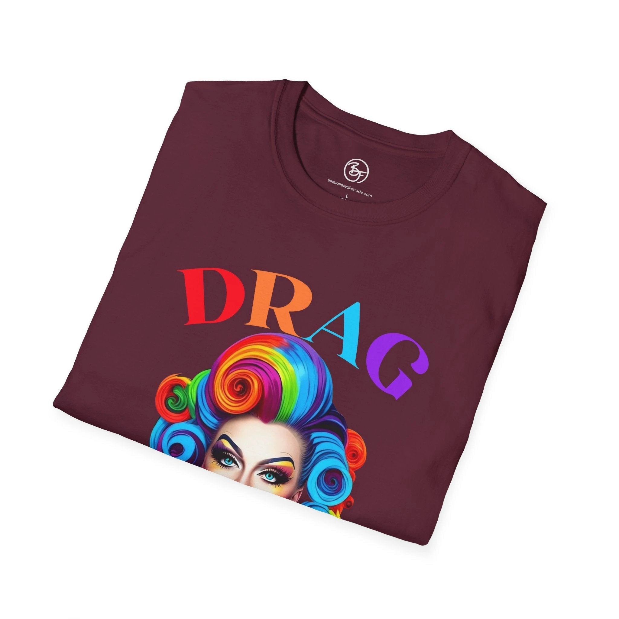 Bespattered Facade Drag: Not a Crime Unisex Softstyle T-Shirt by Bespattered Facade