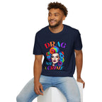 Bespattered Facade Drag: Not a Crime Unisex Softstyle T-Shirt by Bespattered Facade