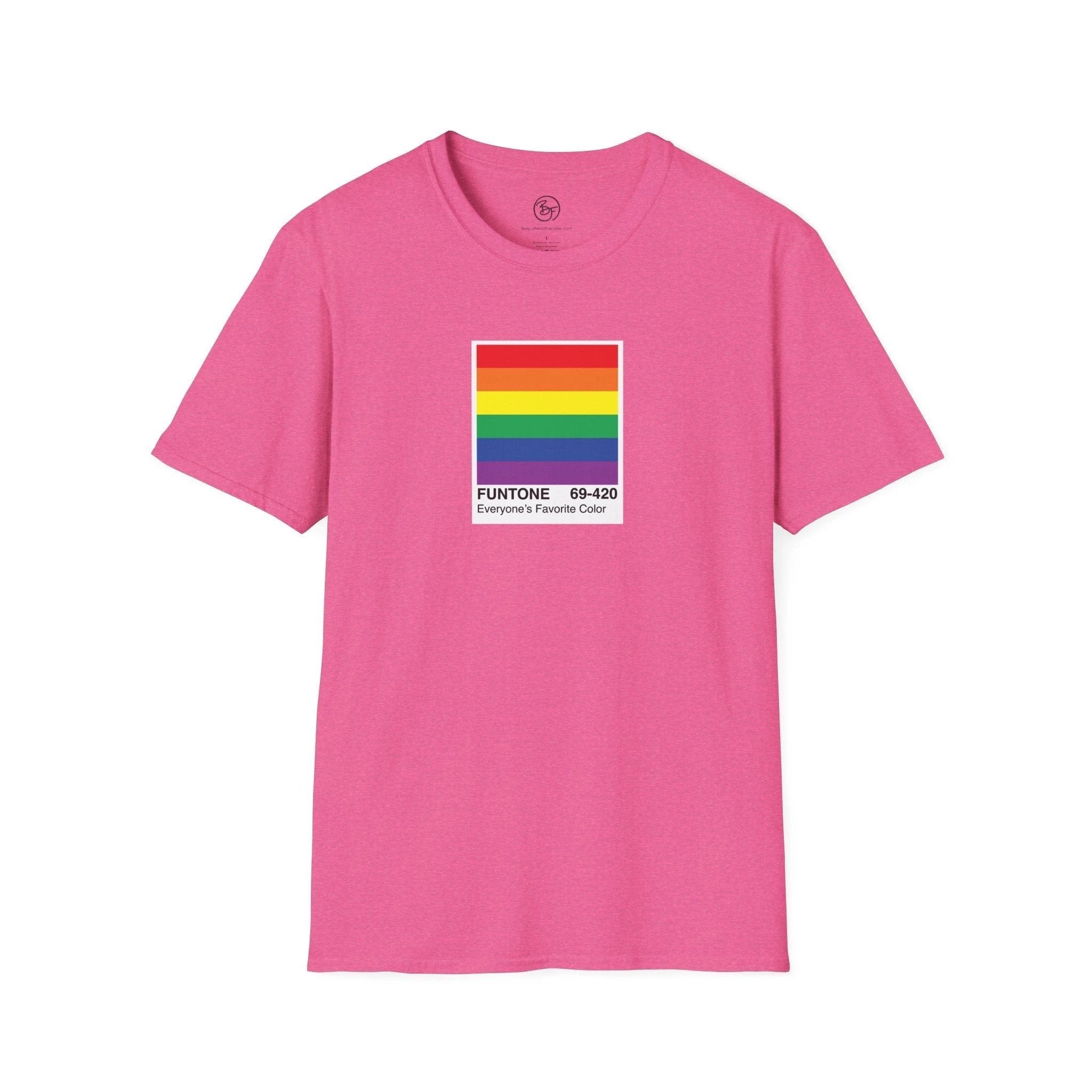 Bespattered Facade Everyone's Favorite Color Rainbow "Funtone" Chip Unisex Softstyle T-Shirt by Bespattered Facade