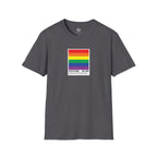 Bespattered Facade Everyone's Favorite Color Rainbow "Funtone" Chip Unisex Softstyle T-Shirt by Bespattered Facade
