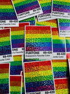 Bespattered Facade Everyone's Favorite Color Rainbow Holographic Glitter "Funtone" Chip Sticker by Bespattered Facade