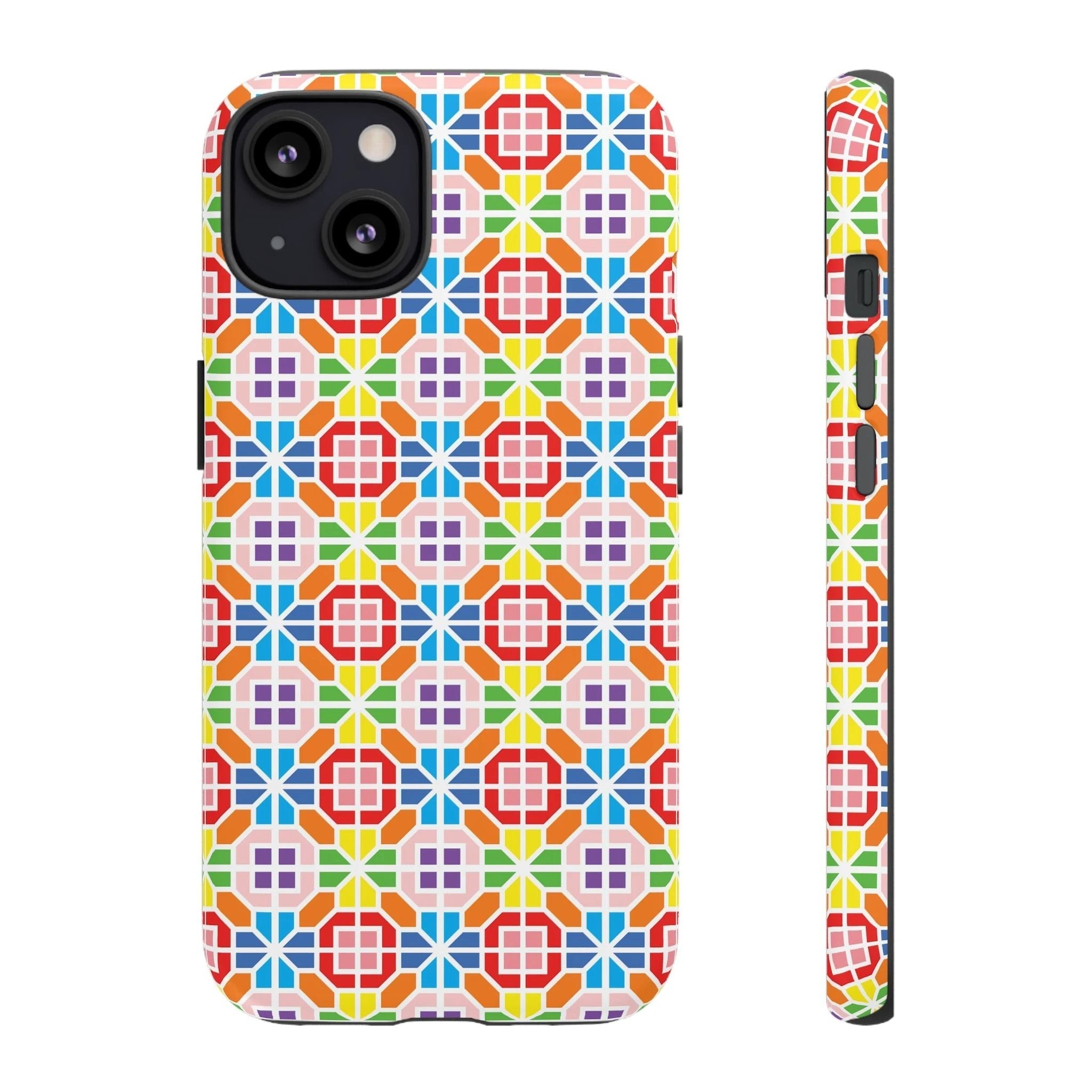 Bespattered Facade Geometric Rainbow Mosaic Tough Case by Bespattered Facade