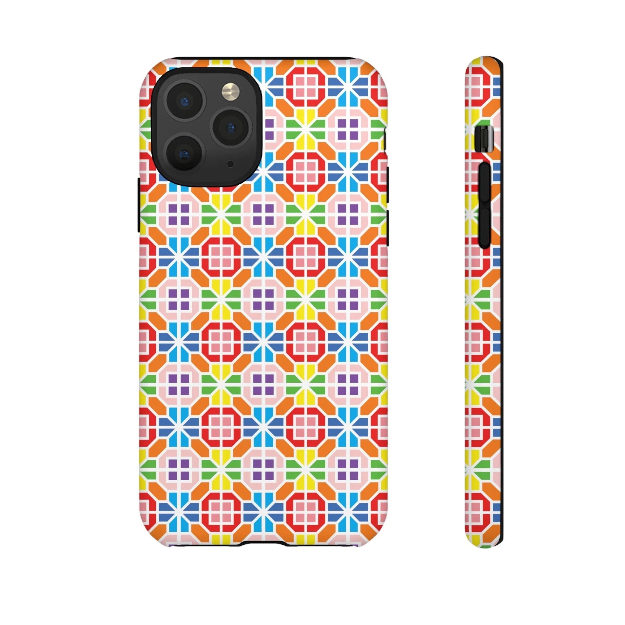 Bespattered Facade Geometric Rainbow Mosaic Tough Case by Bespattered Facade