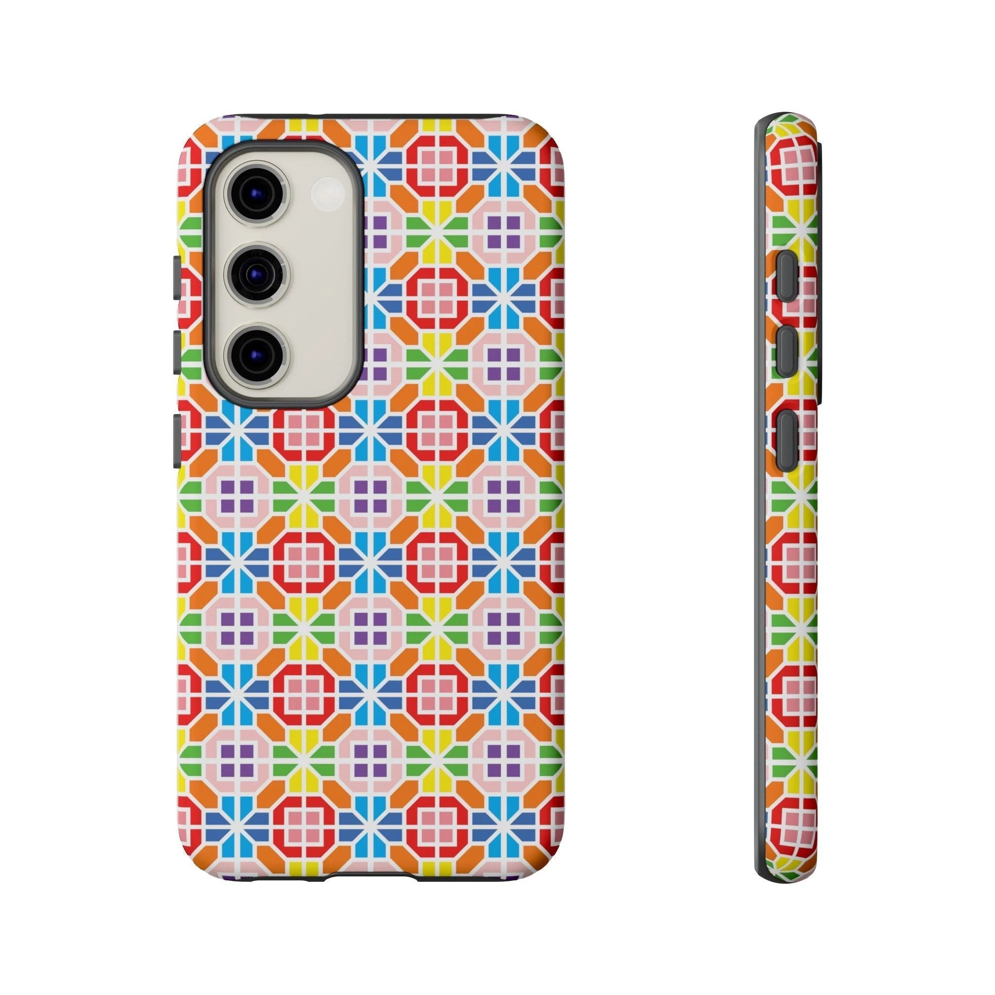Bespattered Facade Geometric Rainbow Mosaic Tough Case by Bespattered Facade